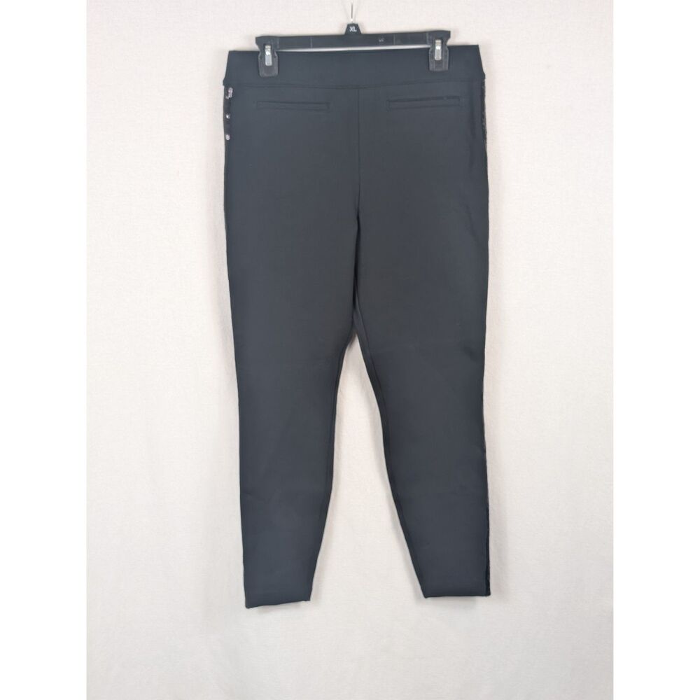 SPANX Tuxedo Sequenced Skinny Pants Black Women's Size Large